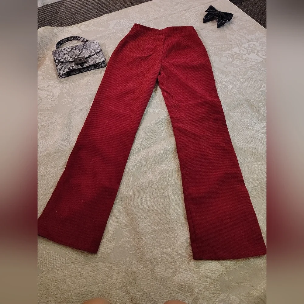 Missguided Deep Red Corduroy Top